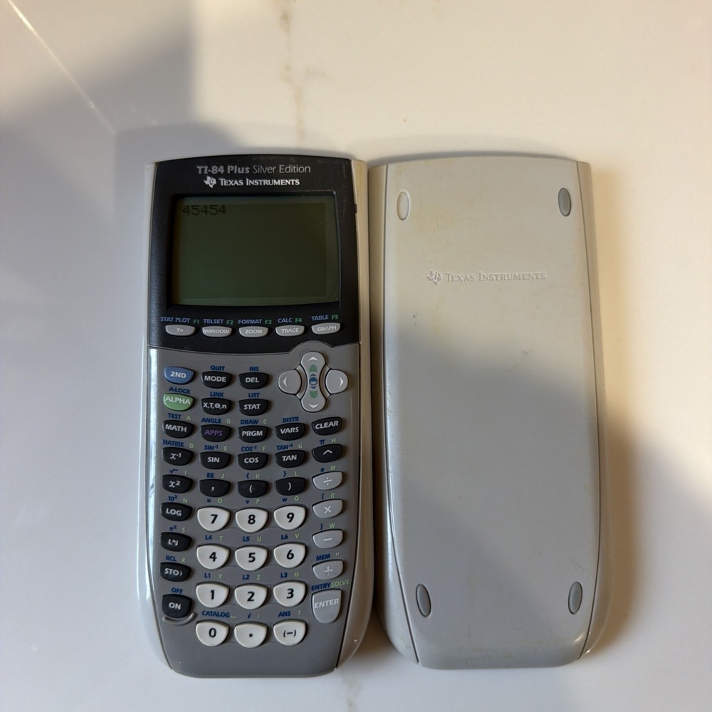 Texas Instruments TI-84 Plus Silver Edition Graphing Calculator W/ Cover Tested